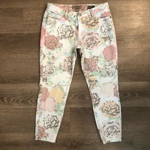 Nine West Vintage America Collection Floral Matchstick Skinny Pants Size 28/6R